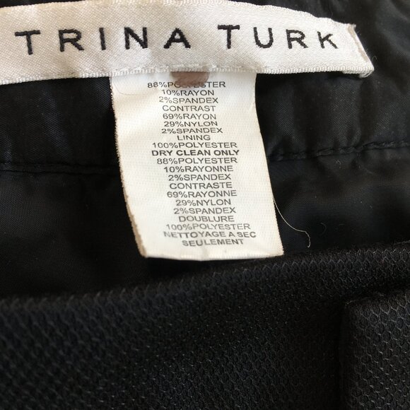 TRINA TURK Black Mixed Fabric Zip Ankle Dress Pant - Picture 2 of 12